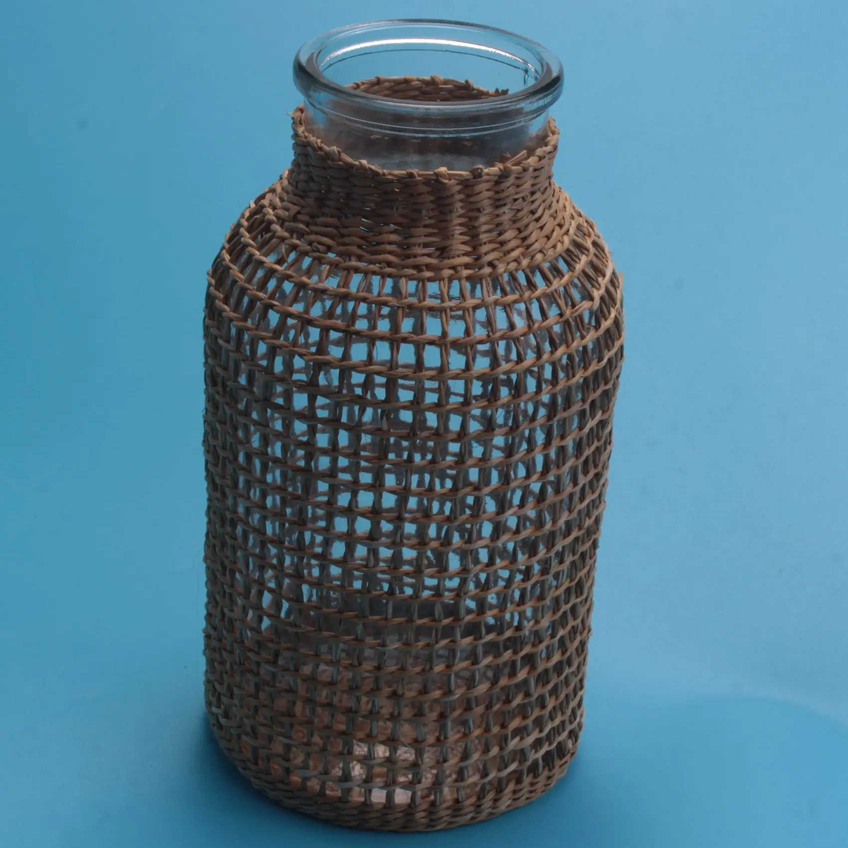 AT21-Straw Glass Flower Vase Japanese Flower Pot In The Nordic Contracted Creative Flower Basket To Water Plants