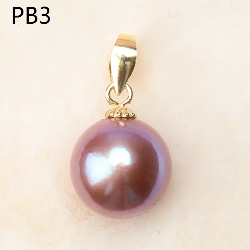 Natural Colorful 9-10mm Edison Round Light Slight Flaw Freshwater Pearl S925 Sterling Silver Simple Buckle Pendant Jewelry Gifts