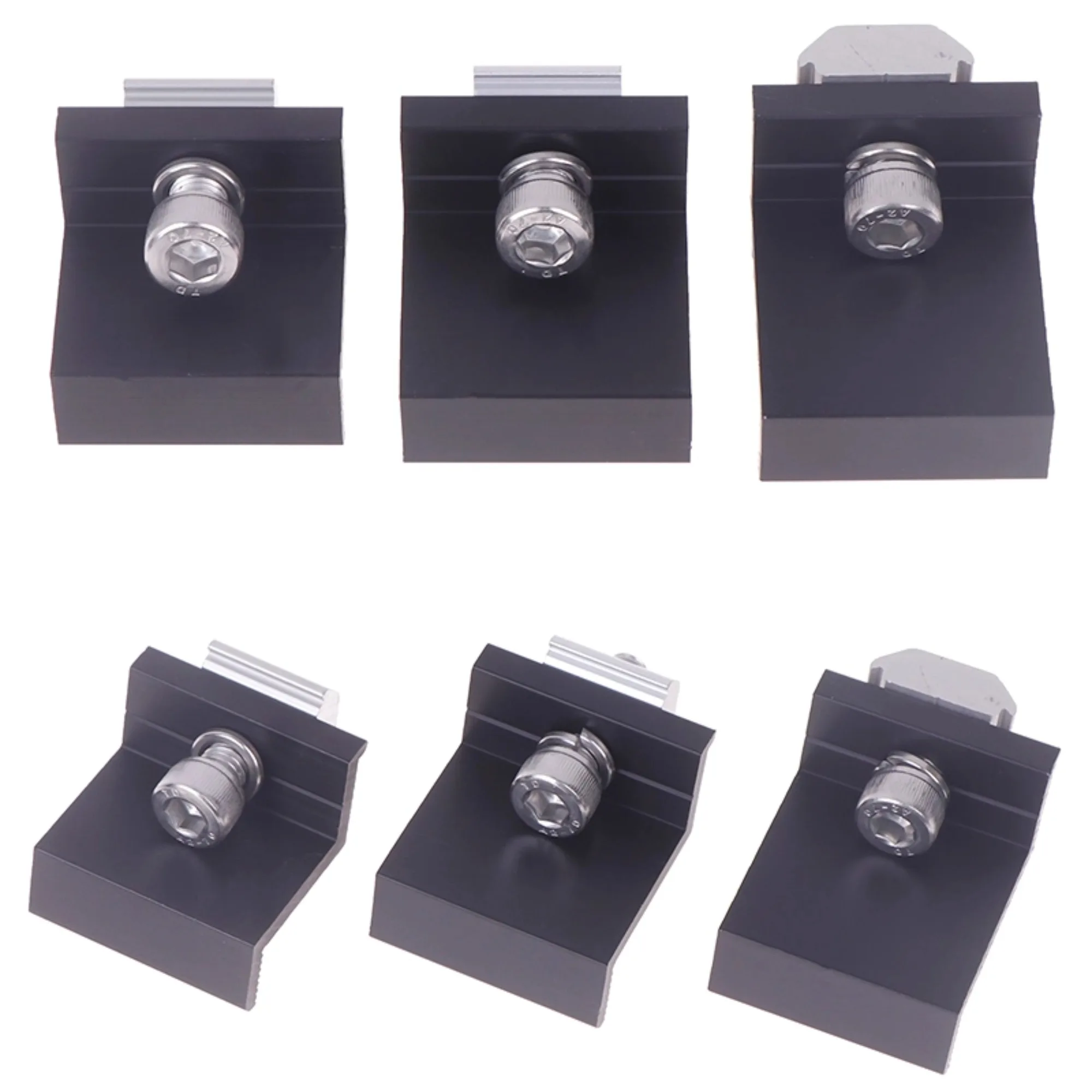 1Pc Black Solar Panel Mounting Fixing Clamp Adjustable Bracket End & Mid Clamp PV Panel Clip For Solar Panel PV Install Tool