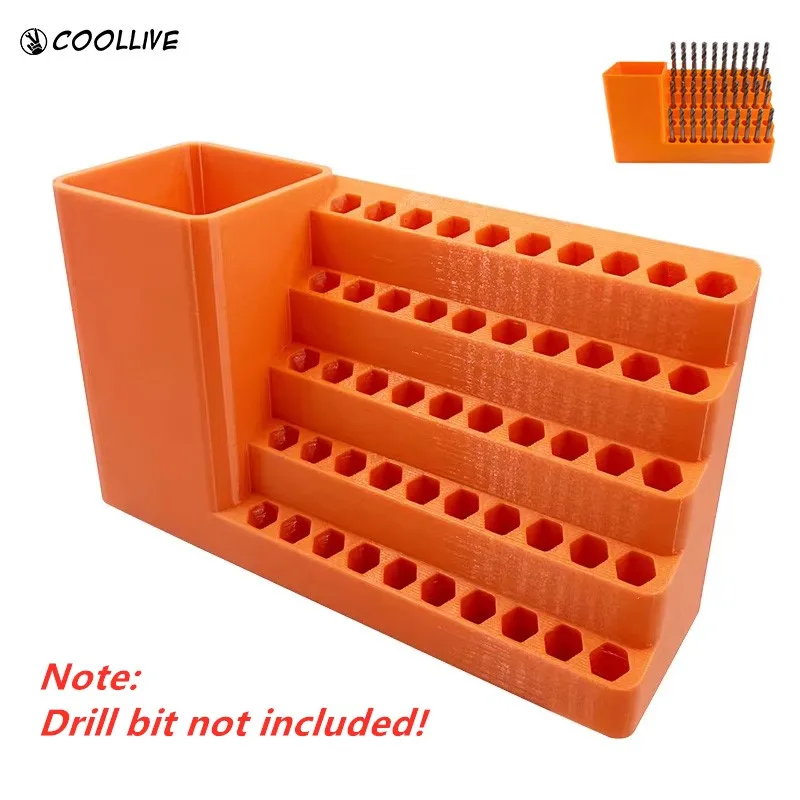 50-Hole Hex Screwdriver Bit Storage Box Impact Driver Bit Holder Organizer For Garages Workshops Tool Organizer