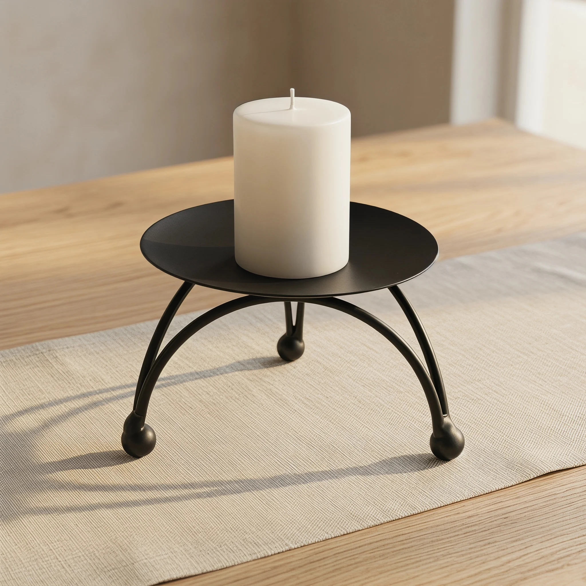 Minimalist Tripod Candle Holder Gold Black Stable Tripod  Pillar Candle Stand for Heat-Resistant Home & Wedding Tabletop Decor