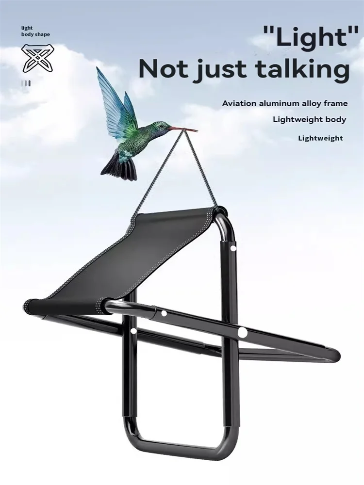 Portable Ultralight Foldable Stool Stainless Steel Folding Chair With Bag For Outdoor Fishing Camping Mountaineering