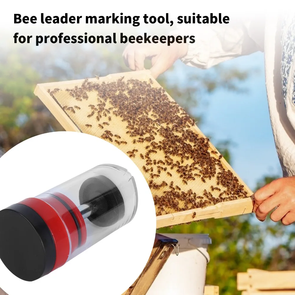 Plastic Queen Bee Catcher Cage Red High Quality Queen Bee Marking Tube Durable Plunger Design Beekeeping Equipment Tool