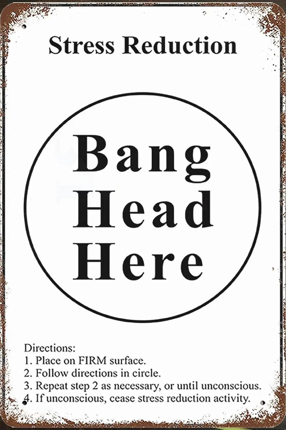 CosrKee Vintage Metal Tin Sign 8x12, Stress Reduction Wall Art Decor, Bang Here Poster For Home Living Room Bedroom Garden  sign