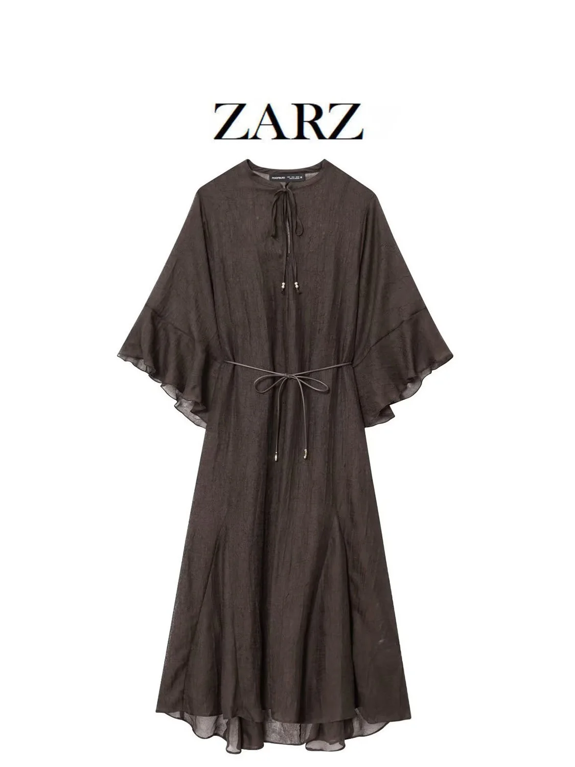 تنورة ZARZ Sli للسيدات غير رسمية بحزام متوسط الطول من البوليستر المحبوك طويلة Sve على شكل حرف a Dr صيف 2025