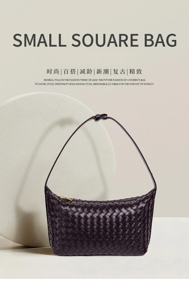 Beliebte Handgewebte Damenhandtasche, Lässige Modische Schulter-Lunchbox-Tasche, Unterarm-Handtasche für Damen – Detail 1