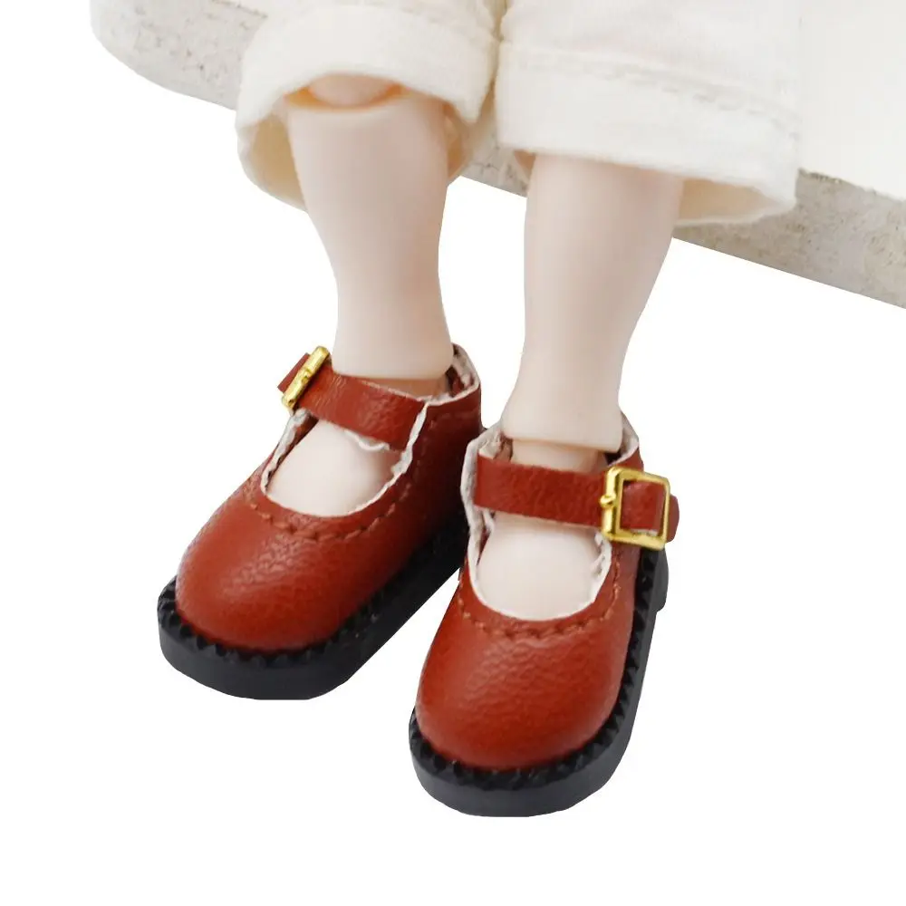 Sandales à beurre en cuir PU pour enfants, chaussures de princesse mignonnes, mini, Parker rond, 2.7x1.3cm, 12 BJD, OB11, jouets pour enfants, 1 paire