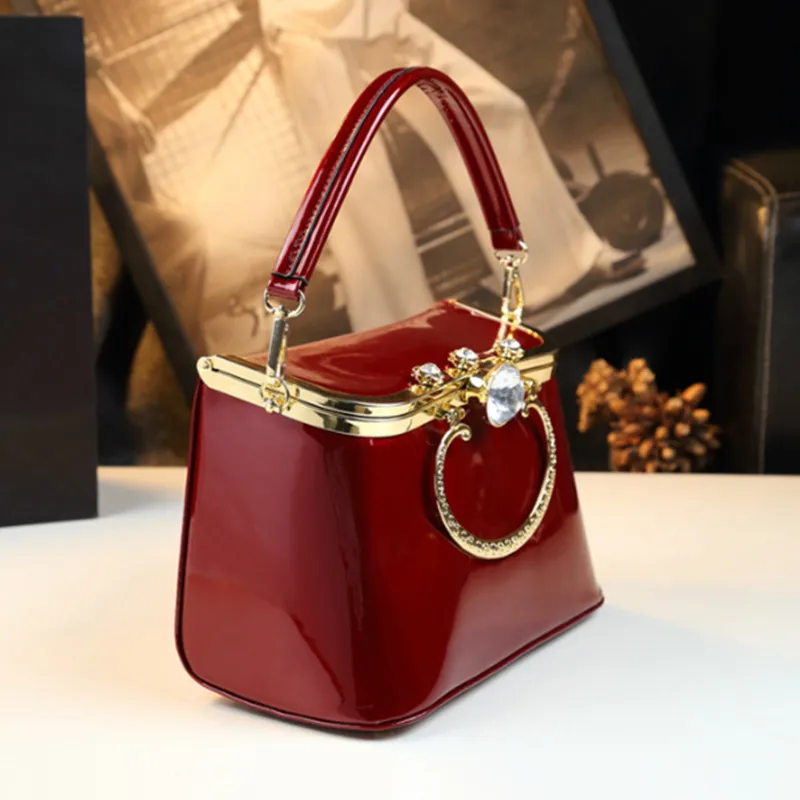 New Luxury Fashion Leather Women\'s Handbags 2024 New Wedding Box Bag Small Shoulder Crossbody Bag Portable Party Evening Bags