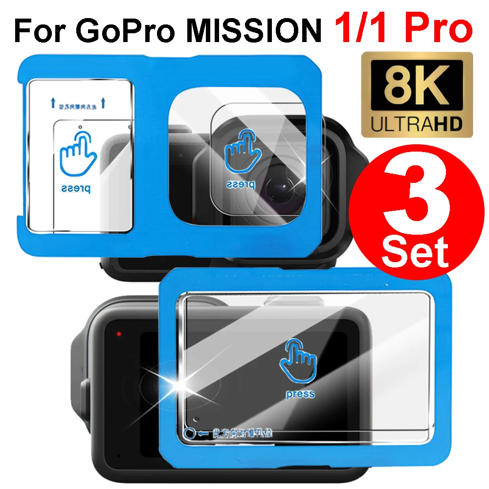 One-tap Installation Camera ProtectiveFilm for GoPro Mission 1/1Pro Installation Tempered Glass Protector for GoPro Mission 1Pro