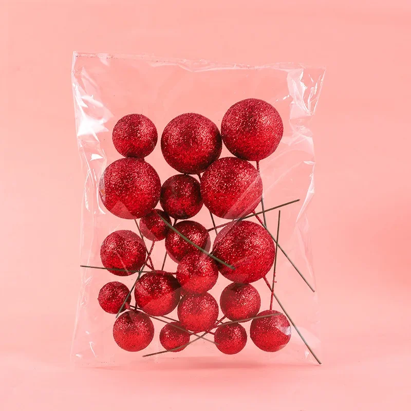 

20PCS Cake Topper Ball SetSpheres DIY Birthday Cake Decoration for Party Celebrate Wedding Glitter Balls