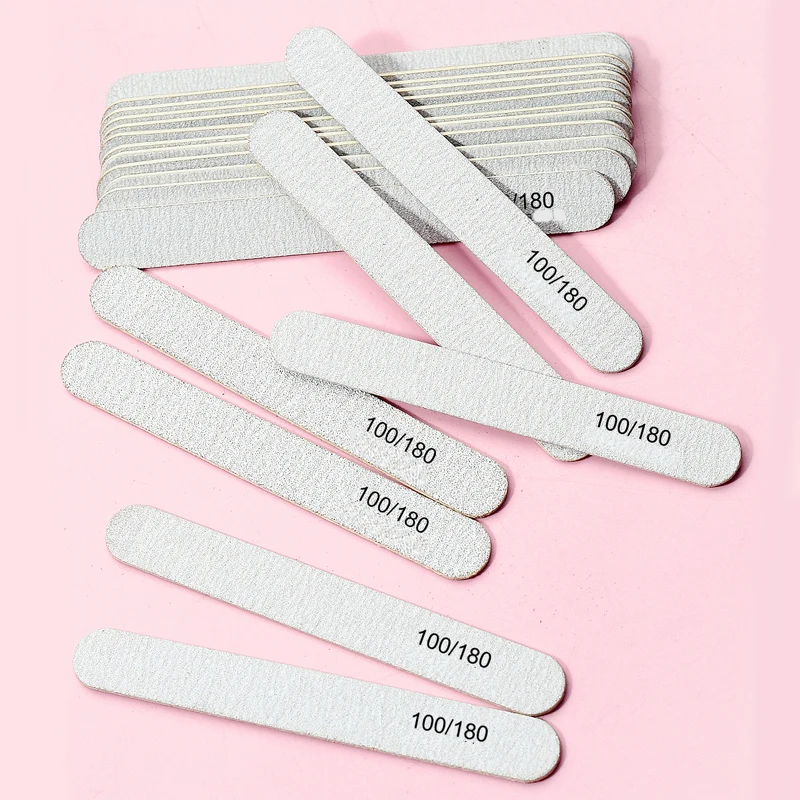 50/100Pcs Professional Grey Nail Files Set Manicure Pedicure Nail Stylist Supplies Disposable Care Manicure Accessories And Tool