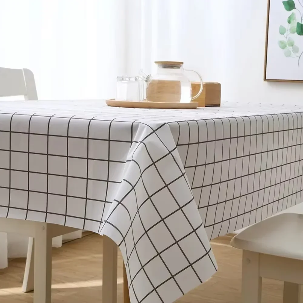 Simple Checkered Tablecloth, Waterproof and Oil-Resistant Tablecloth, Home Living Room Coffee Table, Placemat and Tablecloth