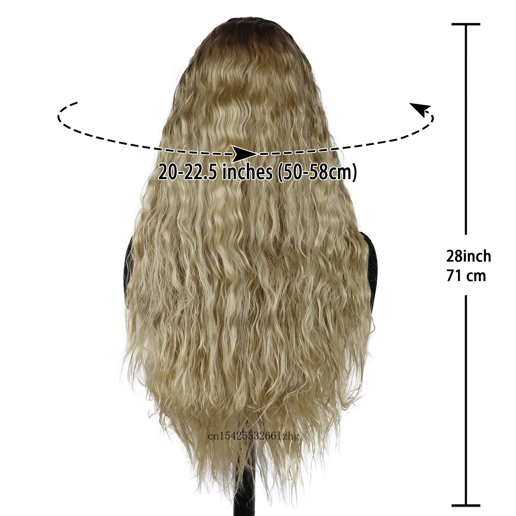 Synthetic Hair Long Wavy Wig for Woman Black Roots Gradient Blonde Wigs Female Long Wave Costume Wigs Party Ombre Blond Wig 28