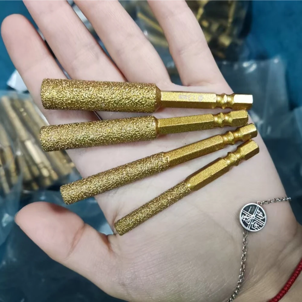 Hex Shank Diamond Core Bit Set - Dry Drilling for Ceramic Tile Granite Marble, Vacuum Brazed Hole Saw, No Water Needed