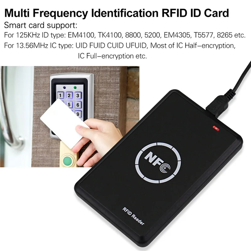 A99E-2X RFID Reader Writer Duplicator, NFC Reader, Smart Card Programmer, Access Card Decoder, Writable T5577 UID Fobs Cards