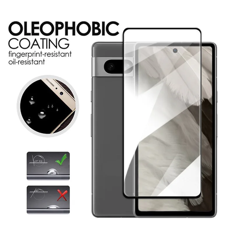 For Google Pixel 8 Pro Pixel8 Pixel8Pro 2.5D Screen Protector Ultra Clear Tempered Glass Black Edge Protective Film Cover