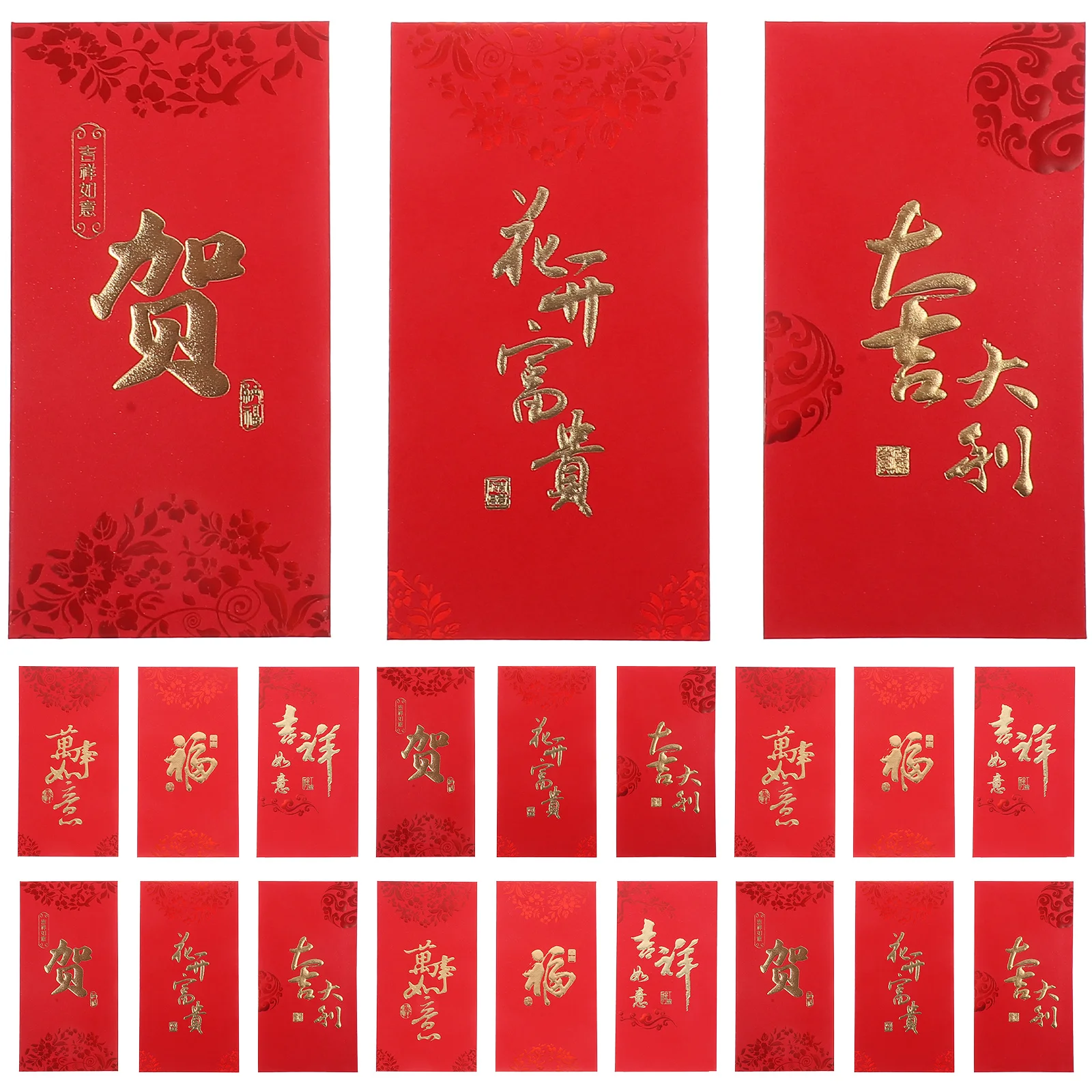 

6Pcs Festive Red Money Pockets Waterproof Coated Envelopes for Lunar New Year Wedding Birthday 2024 Chinese Tradition Gift Set