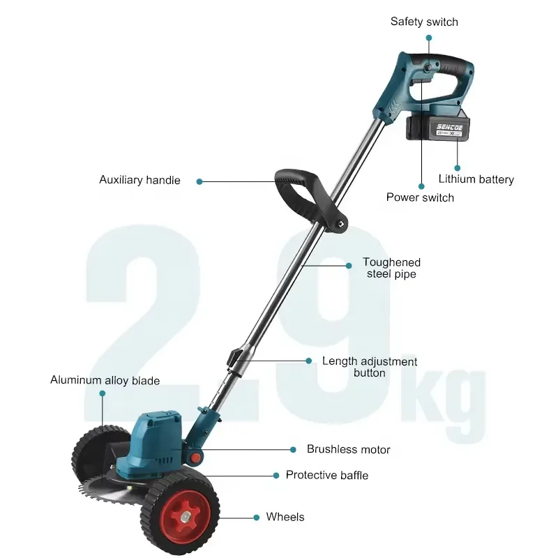 Picture 3: Professional 21V Electric Grass Trimmer Cutter Machine for Battery Powered Weed Eater with Charging Capability Custom Logo