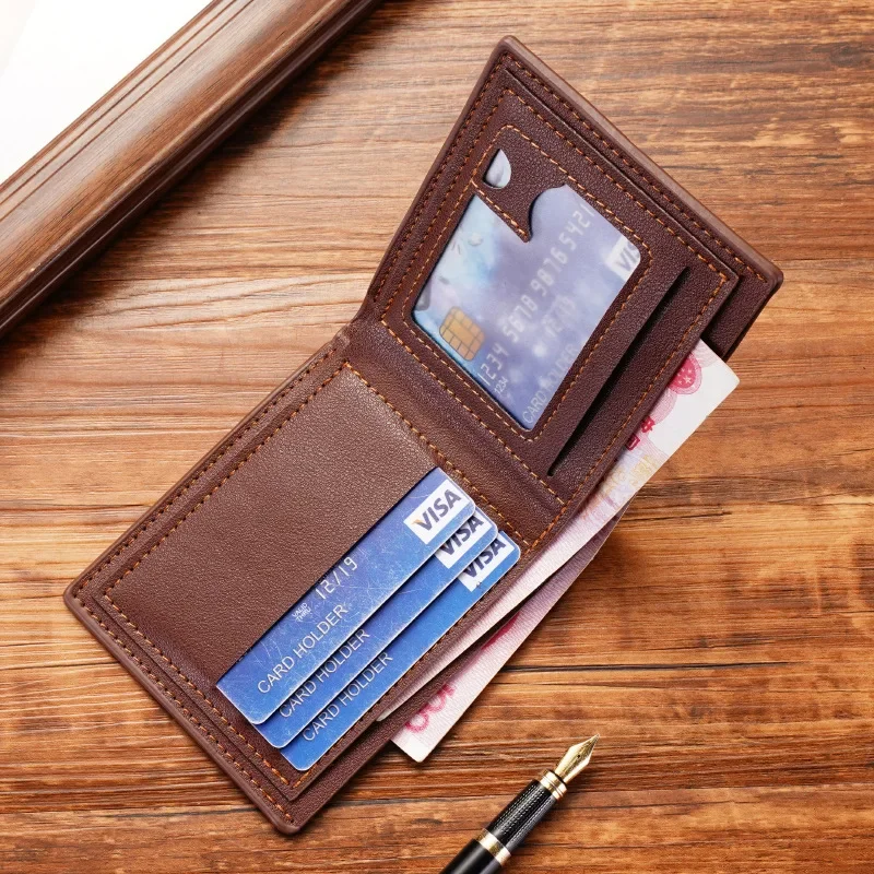 New Men's Wallet Men's Short Multi-Card Position Fashion Casual Wallet Men's Youth Thin Three-fold Horizontal Soft Wallet