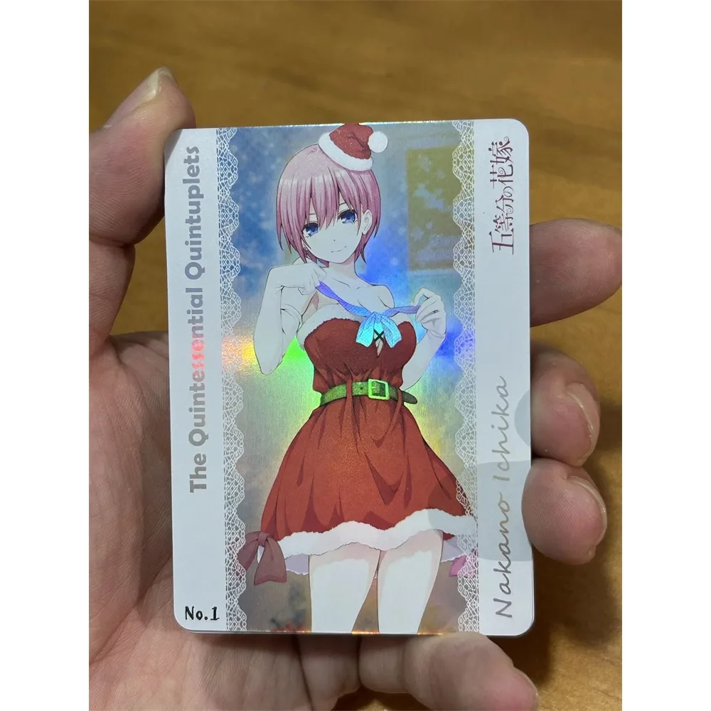 5pcs/set The Quintessential Quintuplets Nakano Miku Yotsuba DIY Refraction flash card Anime Classics Game Collection Cards Toy