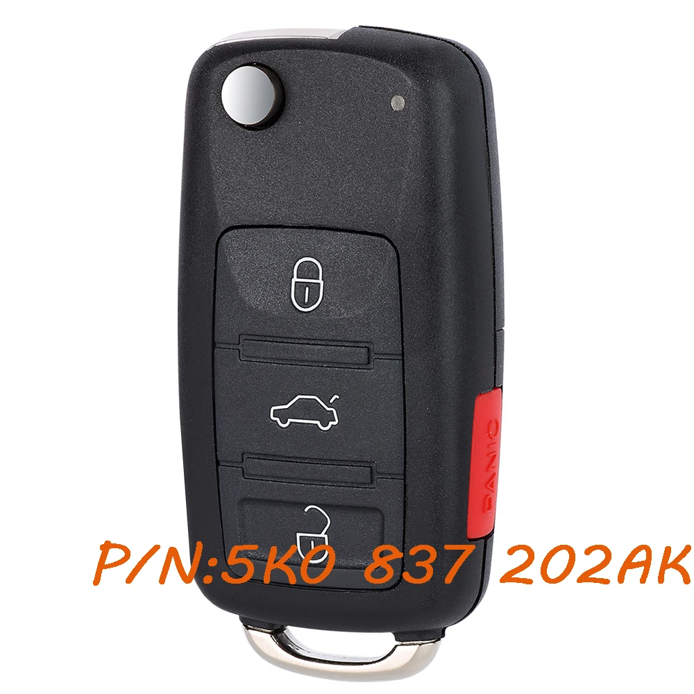 

5K0837202AK Keyless Remote Key Fob for VW Jetta Passat Beetle Tiguan EOS Golf 2011-2017 5K0 837 202 AK NBG010206T 315MHz 48 Chip