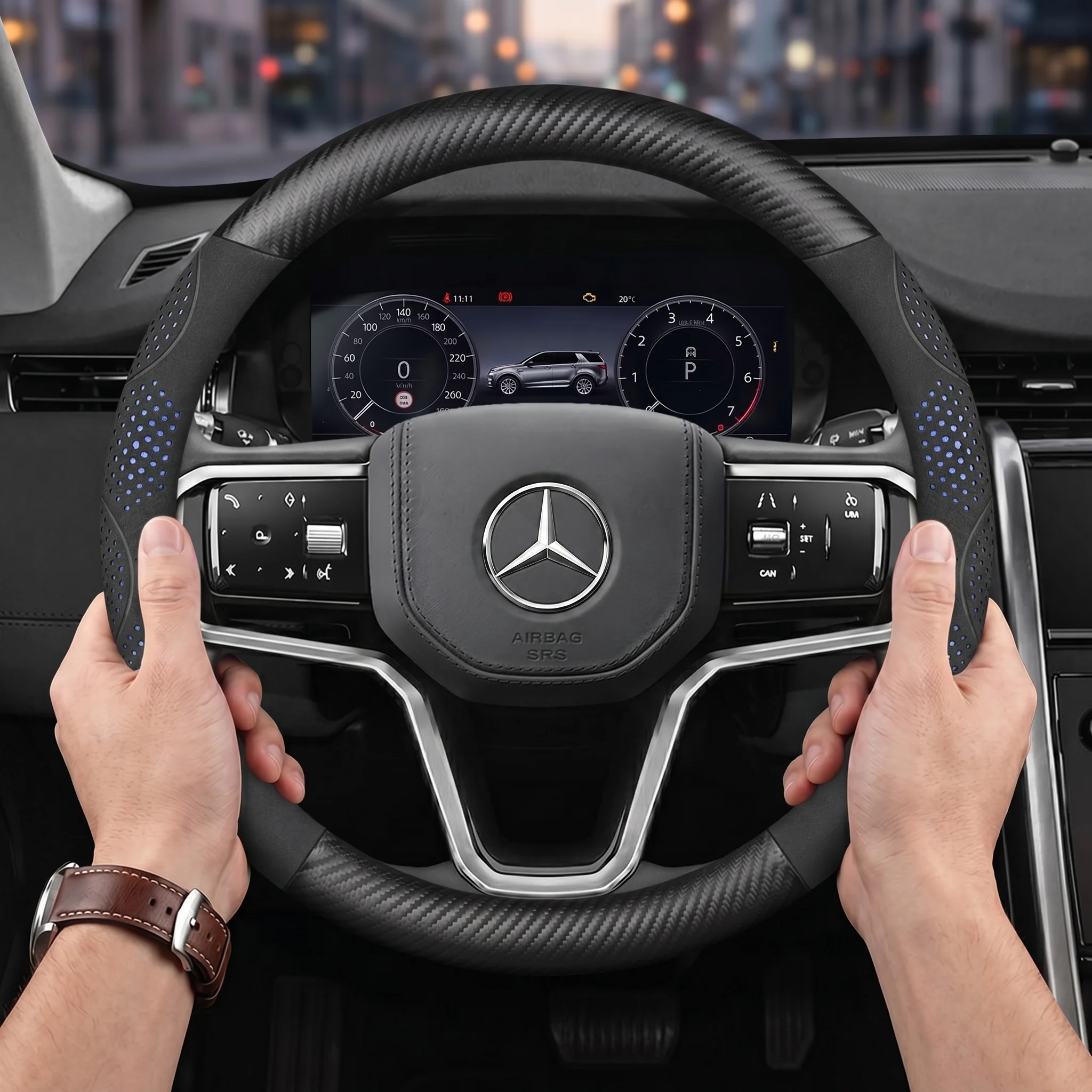 

Car Steering Wheel Cover For Mercedes Benz A B C E S V Class GLB GLC GLE Sprinter Pilot SLK SLC W203 W204 ML Vito W176 W205 AMG