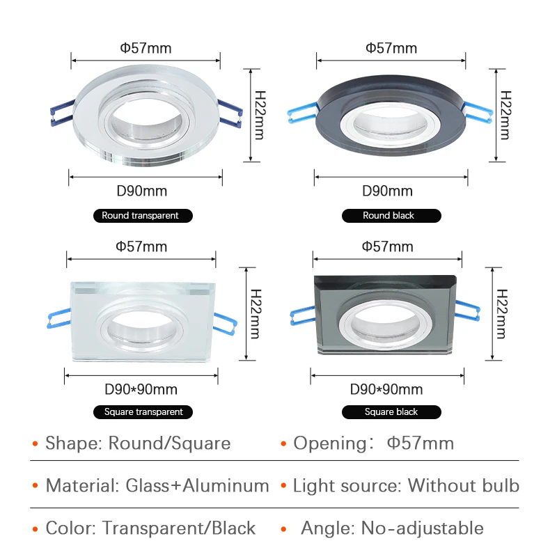 Imagem -05 - Partij Cristal Verzonken Led Plafond Spotlight Quadro Gu10 Mr16 Armatur Montage Armatur Houders 4stks