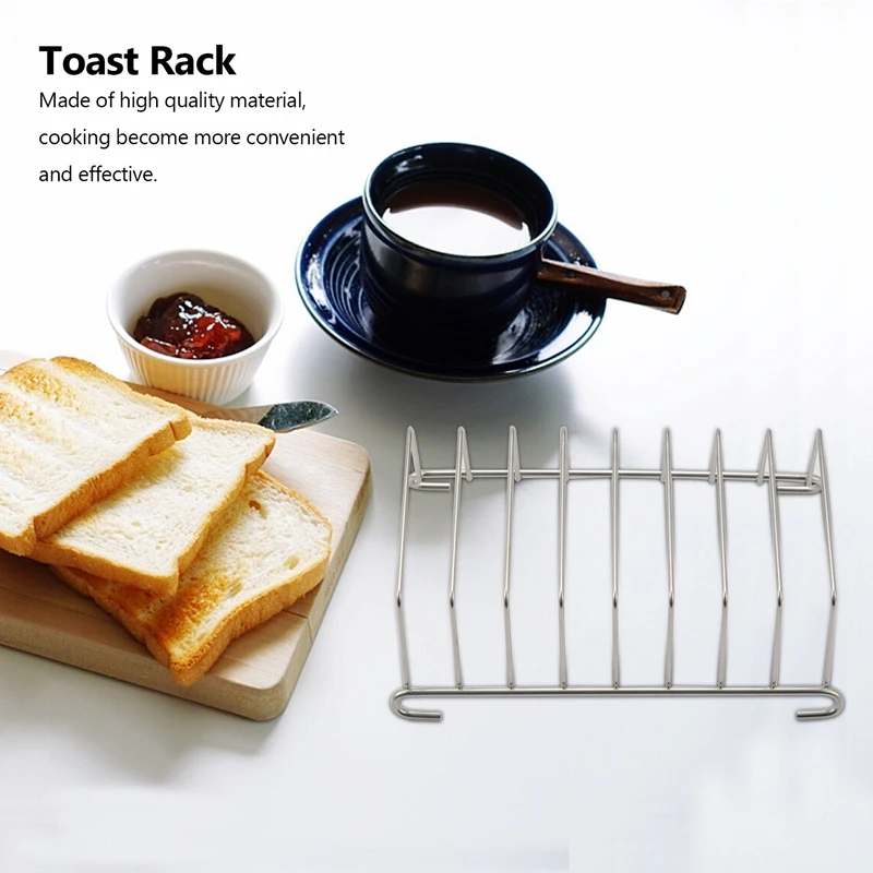 2 Pcs Toast Bread Rack Holder 8 Slice Holes Tool Cooling Grid Bread Rack Rectangle Air Fryer Accessories Organizer