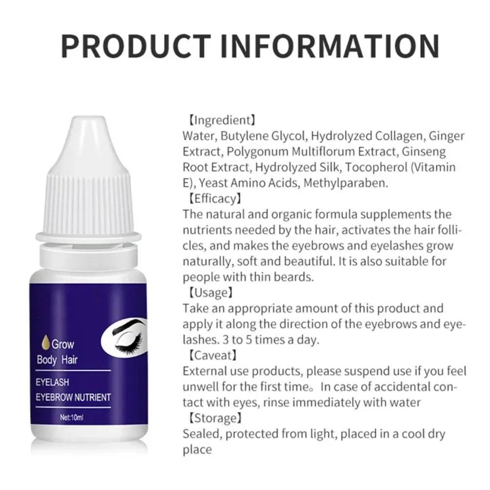 10 ml Augenbrauen Wachstum Serum Enhancer Wimpern Wachstum Pflegende Wimpern Ernährung Flüssigkeit Mini Feuchtigkeitsspendende Wimpern Wachstum Essenz