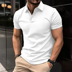 Amazon Erkek Spor Kore gündelik trend slim fit kısa kollu ipek pamuklu yaka düz renk tişört POLO gömlek polo