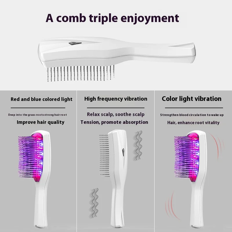 Electric massage comb,red light vibration,oil control,light therapy,scalp massager,hair growth,hair care,electric hairdressing