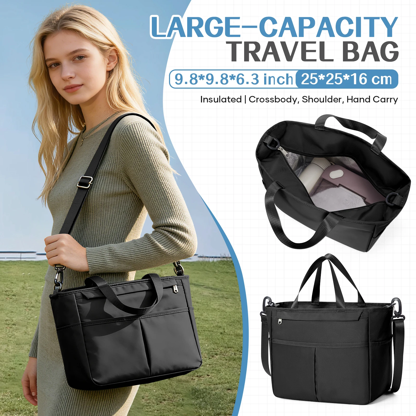Multifunktionale Aufbewahrungstasche, Küchen-Lunch-Tasche, Isoliertasche, Umhängetasche, Lunch-Tasche, Handtasche, isolierte Tasche zum Mitnehmen von Lebensmitteln