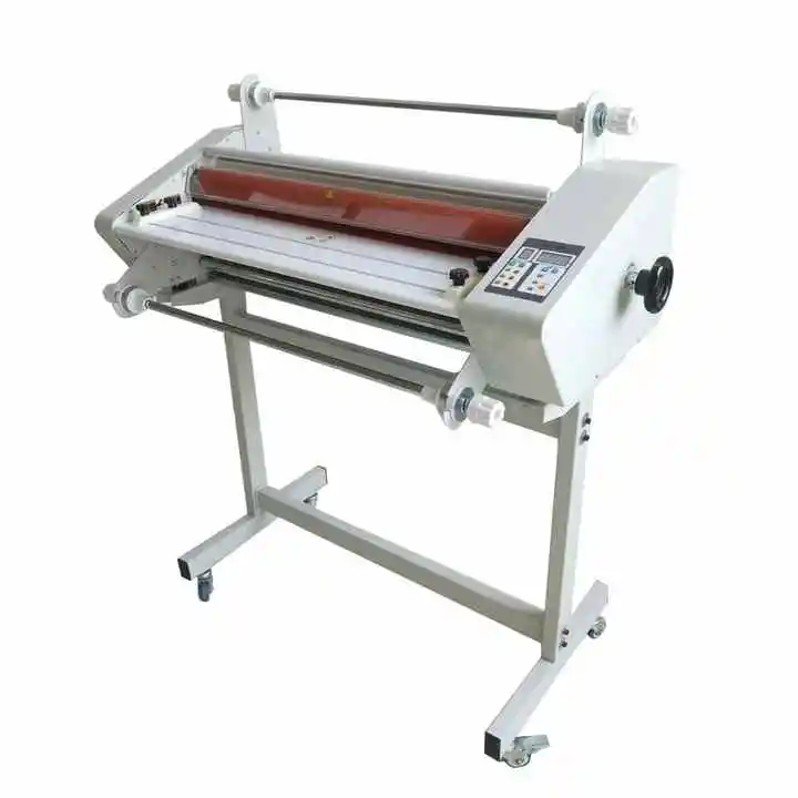 A Hot and Cold Electric Laminating Machine Dual-Sided Vertical Laminator1Size FM650 Thermal Bopp Film Hot Cold Laminated Machine