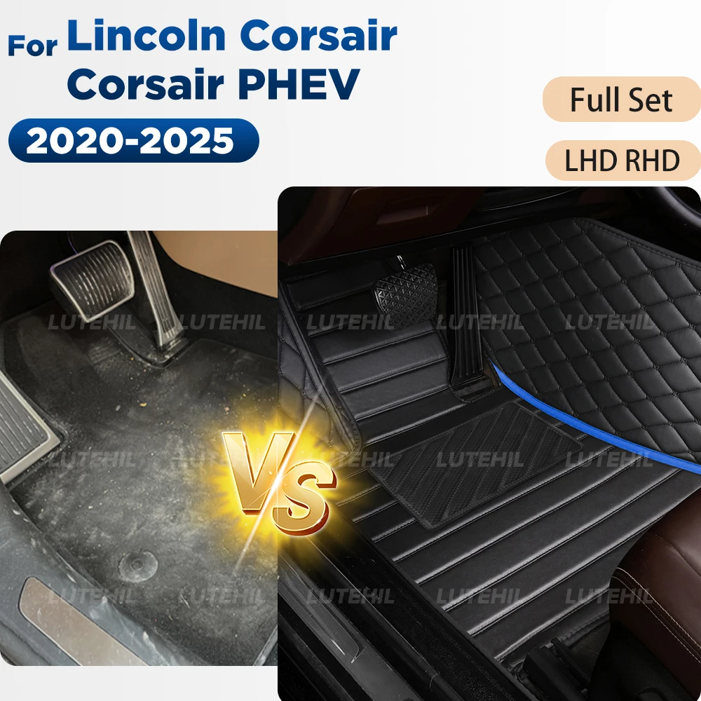 

Для Lincoln Corsair/Corsair PHEV 2020-2025, совместимые автомобильные коврики, всепогодная защита, полный комплект напольных вкладышей на заказ