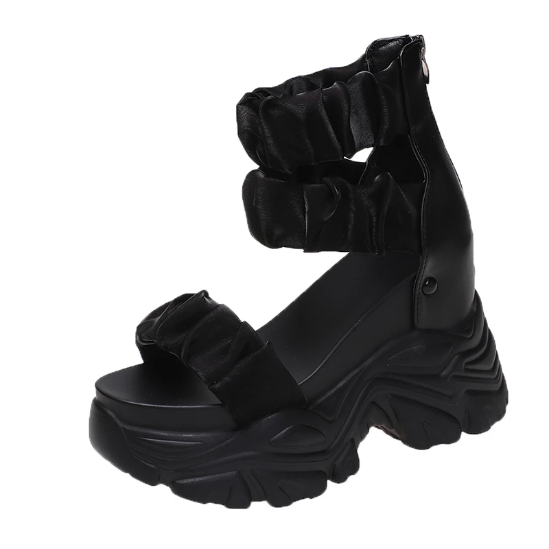 Summer Platform Sandalias Women High Heels Chunky Sexy Open-toed Sandals Wedges Gladiator Sneakers 8.5CM Ladies Beach Sandals