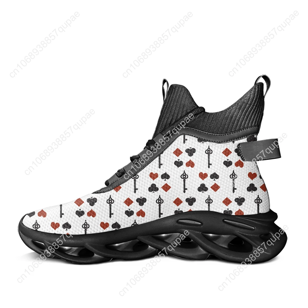 Playing Card Poker 3D Printed Pattern High Top Flats Sneakers Mens Womens Sports Hiking Travel Shoes Running Shoes Custom Shoes