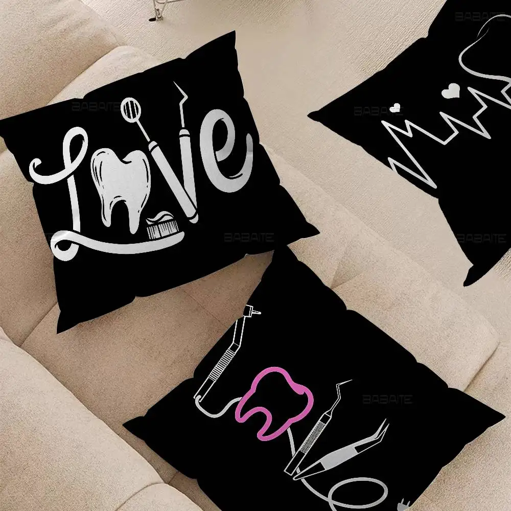Cute Dentist Tooth Cushion Cover Inches Farmhouse Decor Home Throw Pillow Covers for Couch Decorations