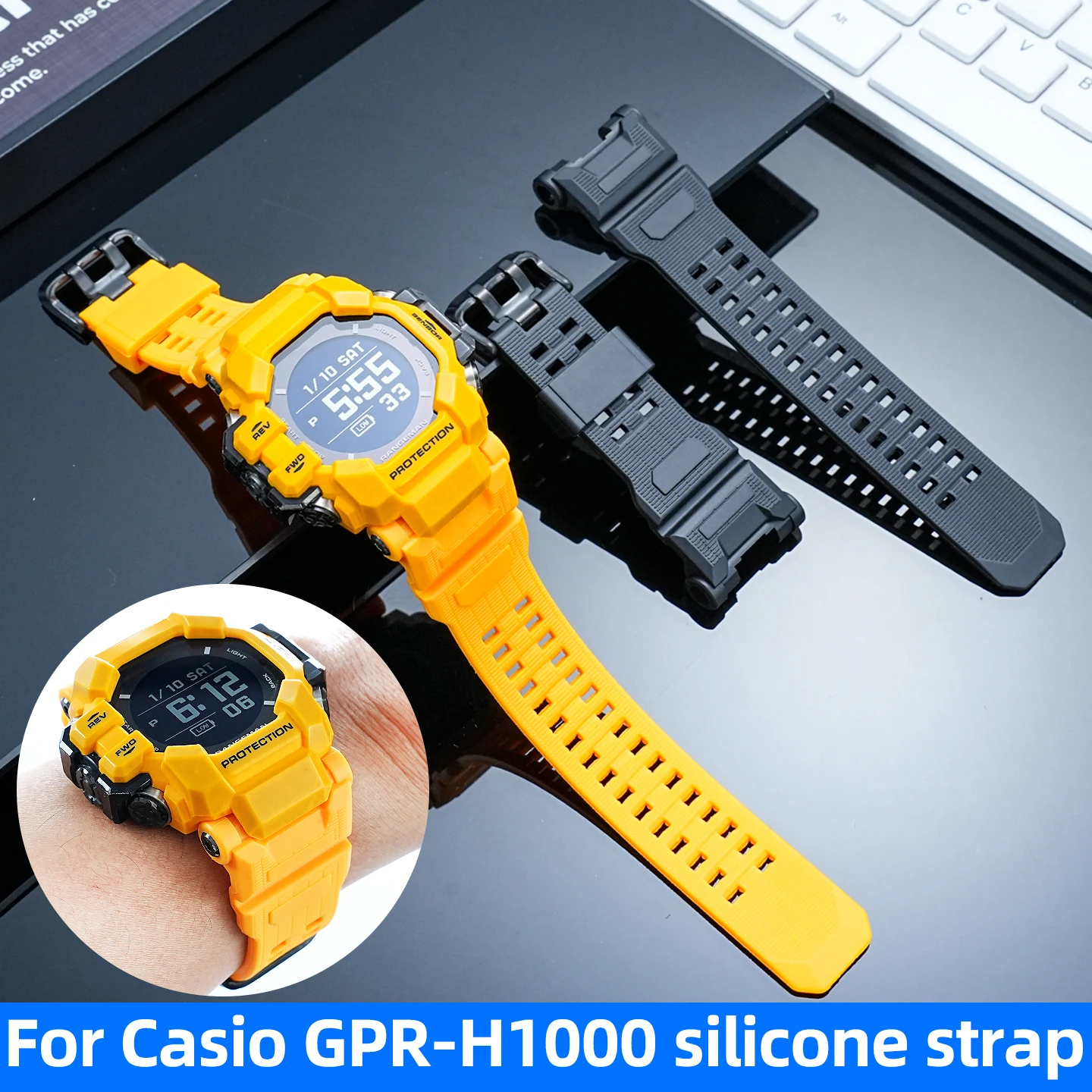 

GPRH1000 Upgraded Silicone watch strap for G-SHOCK Casio 3554 Cat Man Generation GPR-H1000 Resin Sports watch strap Accessories