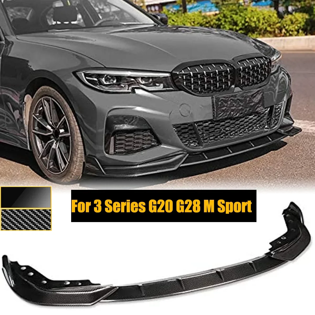 

3PCS For BMW 3 Series G20 G28 2019 2020 2021 2022 Front Bumper Lip Spoiler Splitter Deflector Body Kit Guards Car Accessories