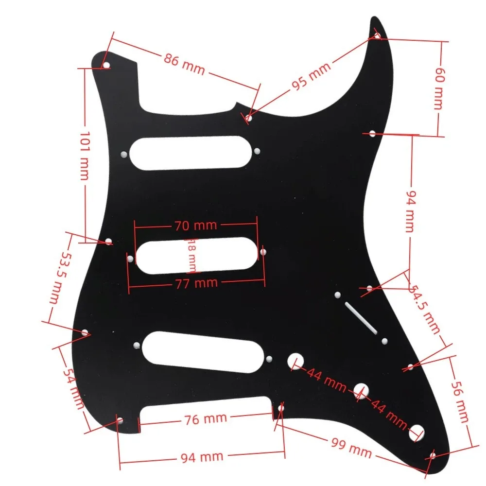 Aluminum Alloy Electric Guitar Pickguard​ ​Panel Cover​ ​Front Plate​ For ​Strat Pickguard ​SSS Silver/Black/Gold view 6