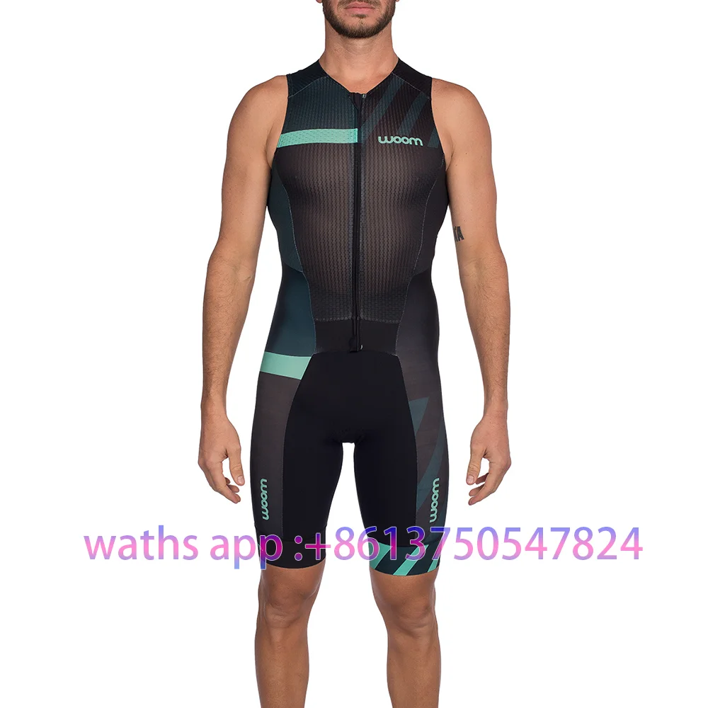 Woom Sleeveless Skinsuit Triathlon Road 2023 Mens Summer Cycling Suit Maillot Ciclismo Outdoor MTB Bike Jumpsuit