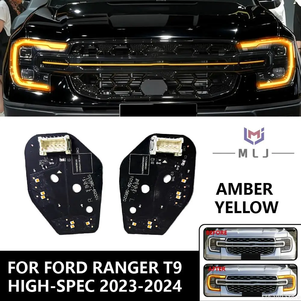 

AMBER Yellow DRL LED Chip drl For Ford Ranger T9 2023 2024 HIGH-SPEC LED Headlight Daytime Running Light Chip Car headlight
