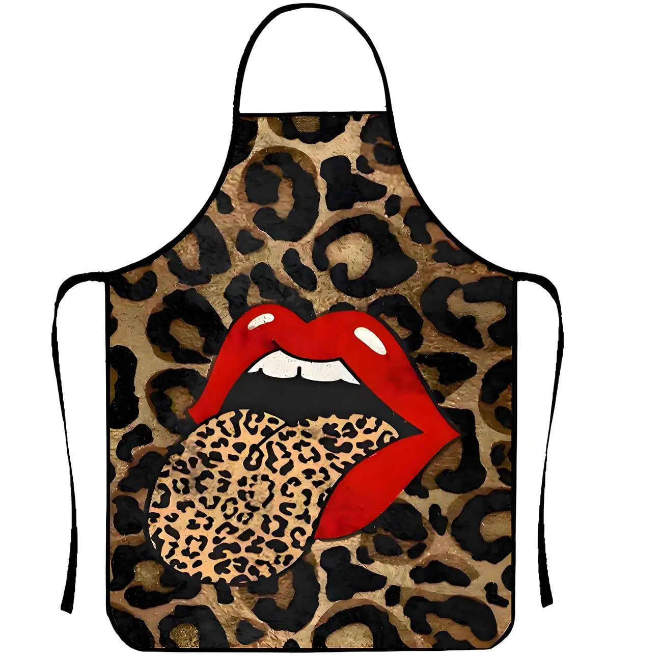 Fashion Leopard Funny Apron, Stain-Resistant & Durable, Home Cooking & BBQ Cover-Up