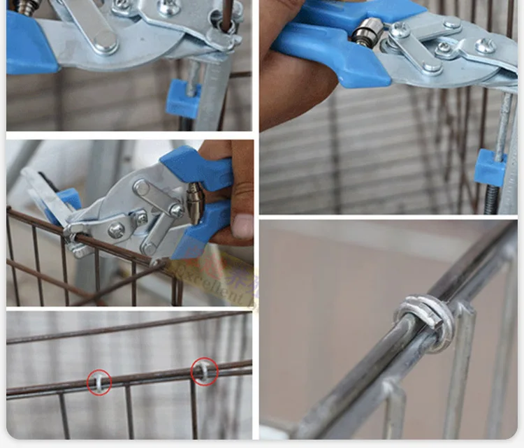 Hog-Ring-Zange / 600 Stück M-Clips Klammern für Hühnernetz, Käfigdraht, Zaun, Käfigklemme, Ringzange, manuelle Zaunzange, universell – Detail 8