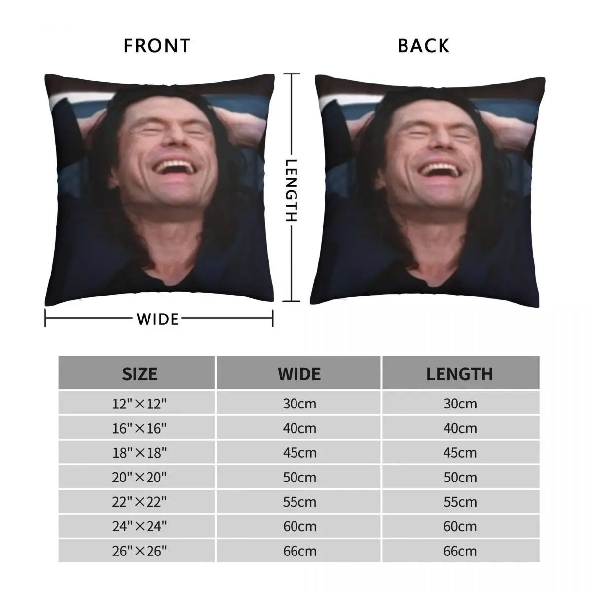 Tommy Wiseau Square Pillowcase Polyester Linen Velvet Printed Zip Decorative Pillow Case Sofa Cushion Cover 18