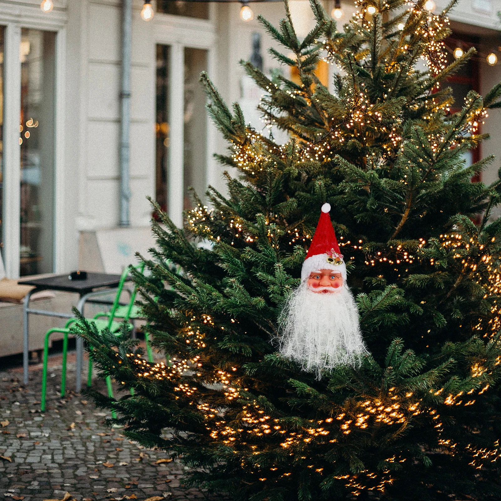 

3 Pcs Christmas Beard Santa Claus Fiber Tree Pendant nament Hanging Home Party Xmas Decoration Scene Layout Prop