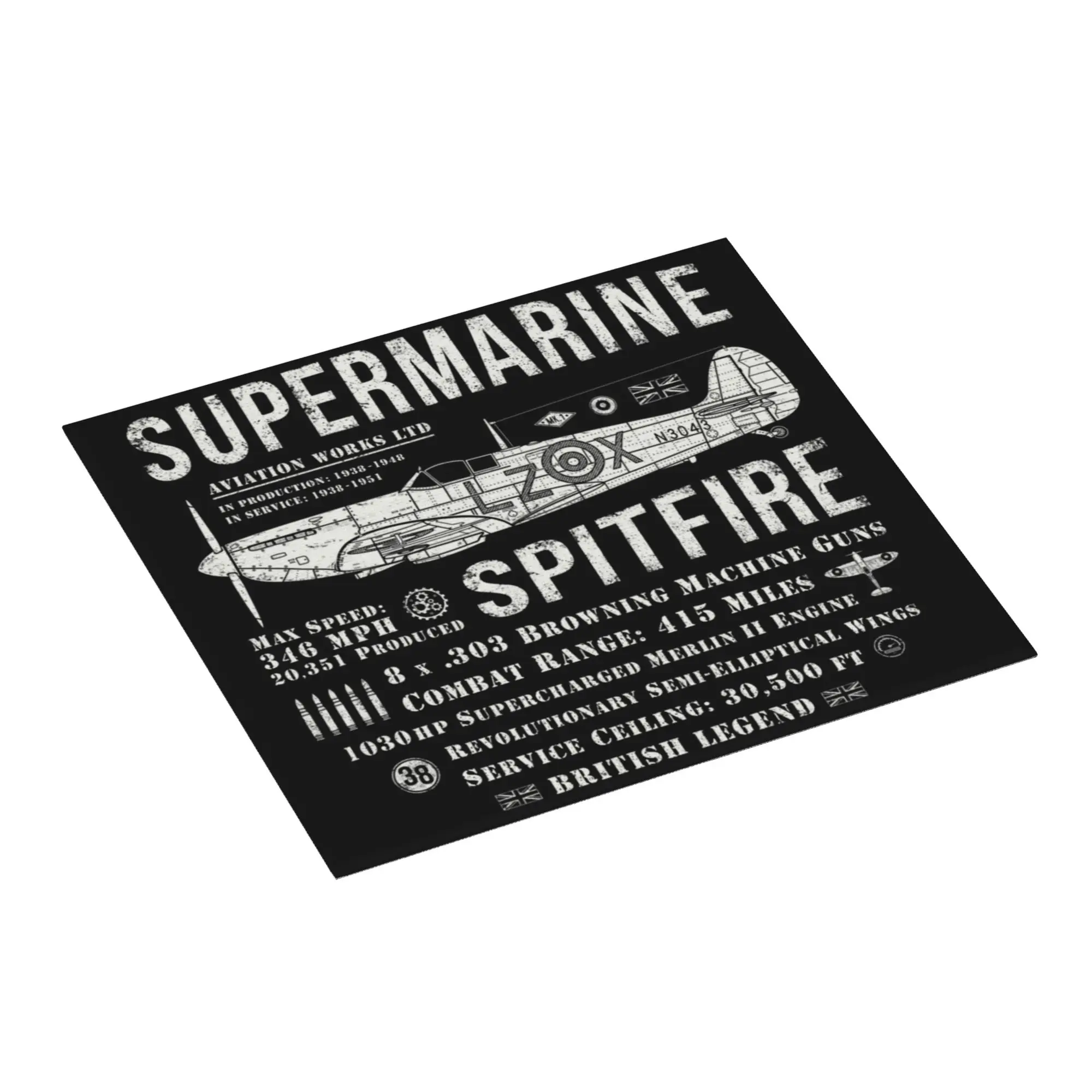 Supermarine Spitfire Non Slip Kitchen Counter Protector Tableware Reusable Fighter Pilot Aircraft Airplane Plane Mat For Kitchen