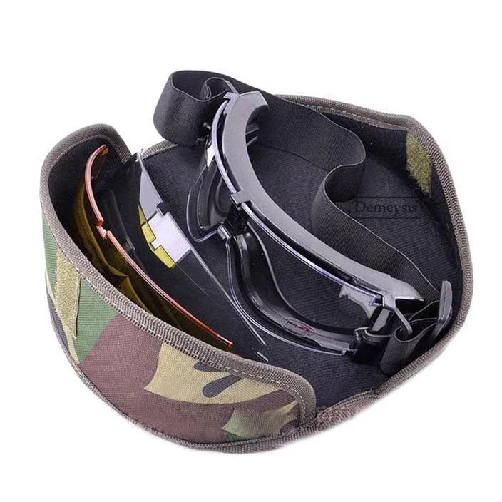 Tactical Goggles Men Hunting Airsoft Paintball Protective CS Game Outdoor Windproof Desert 3 Lens Hiking Glasses