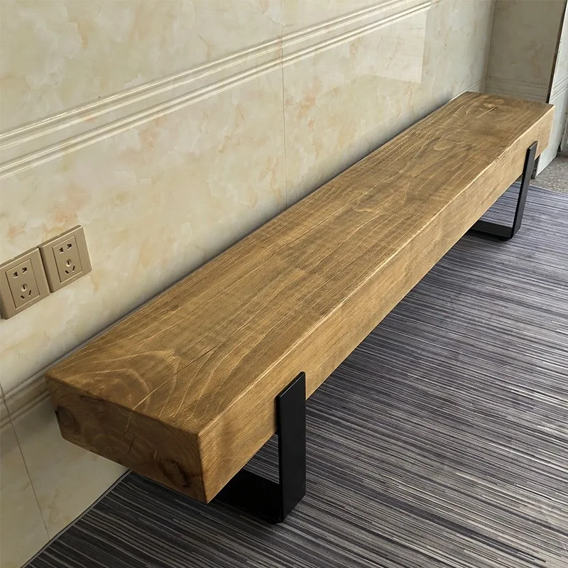 Nordic household solid wood bench shoe changing bench simple bed and breakfast bench living room TV cabinet creative rest low