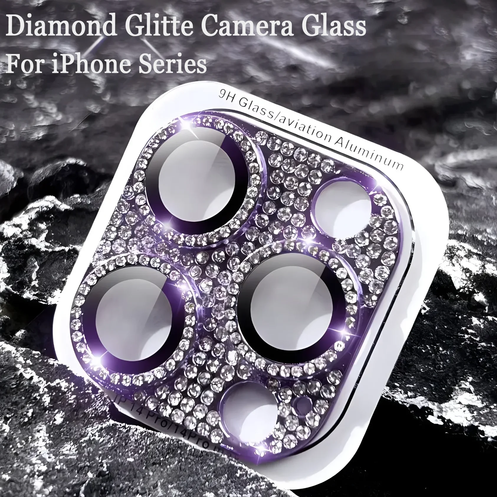 

Diamond Camera Lens Tempered Glass For iPhone 16 14 11 15 Pro Max 13 12 Mini 16E 15 Plus Full Cover Metal Camera Protector Glass